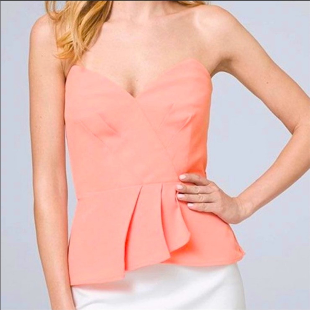 Strapless peplum top WHBM